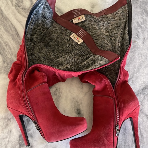 Luichiny ruched suede knee platform boots US 7 - Picture 9 of 12